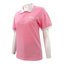 Custom-made pink cotton polo shirt design contrast color polo collar shirt tail slit design cuffs contrast color P1338 Custom-made pink cotton polo shirt design contrast color polo collar shirt tail slit design cuffs contrast color P1338
